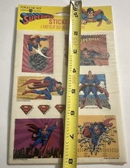 Pack of Vintage 1992 SUPERMAN Stickers SEALED 4 Sheets American Greeting