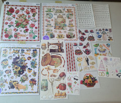 VICTORIAN floral Romance vintage sticker sheet lot 1990s (L) CREATIVE GIFTED
