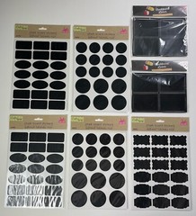 Chalkboard Sticker Labels Lot 7 Packs Black Assorted Shapes 144 Stickers Total