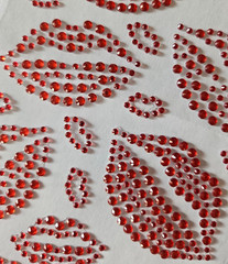 CraftbuddyUS Asst 18 RED LIPS Self Adhesive Rhinestone Gems Craft, DIY