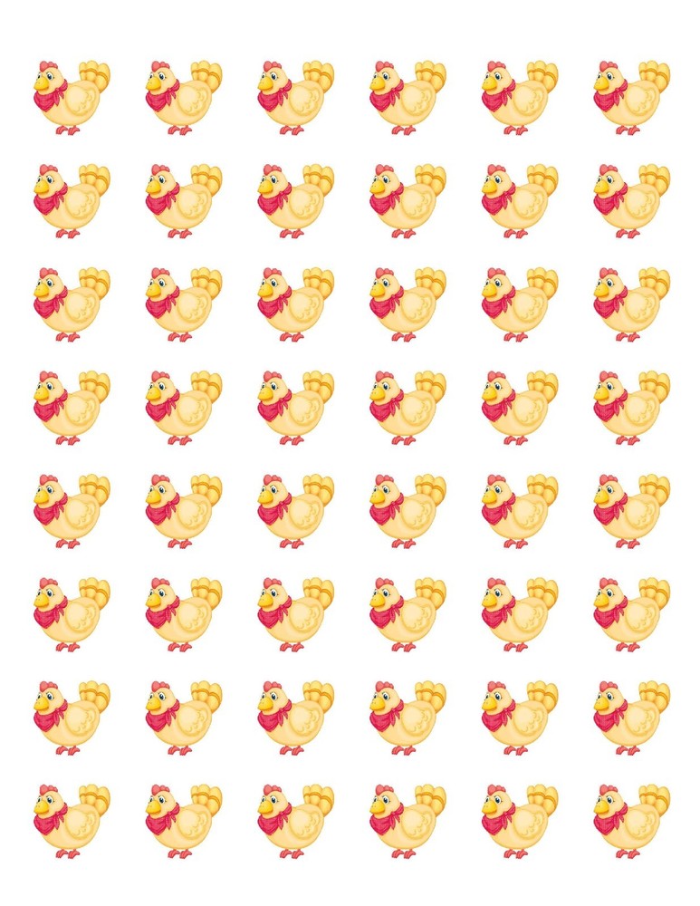 48 FARM CHICKEN ENVELOPE SEALS LABELS STICKERS 1.2″ ROUND