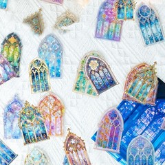 30-Piece Holographic Clear Stained Glass Window Stained-glass