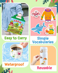 Benresive Reusable Sticker Book for Toddlers 2-4 Years, 3 Sets Travel Stickers f