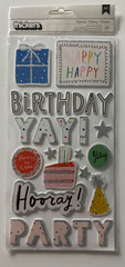 Crate Paper Thickers Glitter Foam Stickers-Celebrate Hooray or Valentine Accents