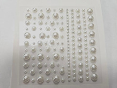 CraftbuddyUS 151pcs x 3,4,5&8mm,PEARL ROUND Self Adhesive Gems Wedding