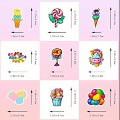 75 Piece Small Candy Lollipop, Cucumber, And Pineapple Stickers