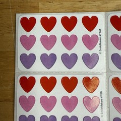 SmileMakers Pink Heart Red Heart Purple Heart Minis Mod 3×2” Tear Off Sets Read