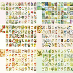 9 Sets 450 Sheets Washi Stickers for Journaling, Plants Fruit Flowers Butterfly