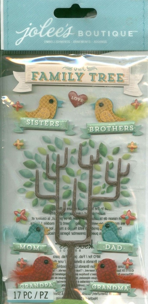 FAMILY TREE Mom Dad Sisters Brothers Grandpa Grandma Love Jolee’s Stickers