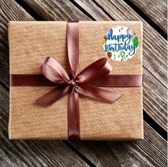40 Pieces Round 1” Watercolor Happy Birthday Party DIY Stickers Envelope Seals