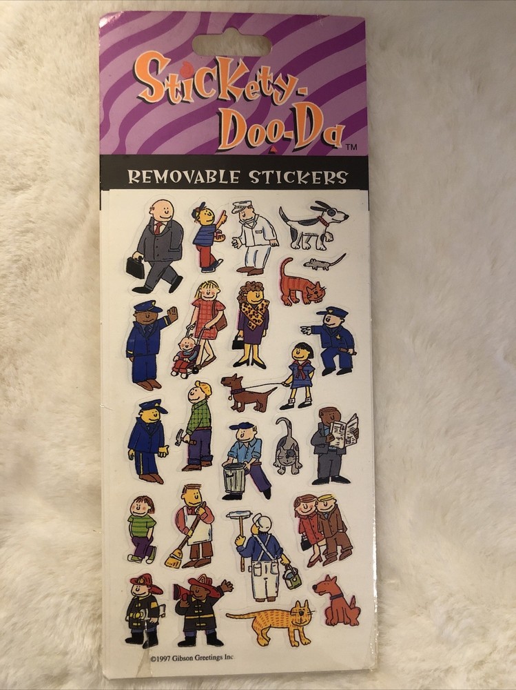 Vintage American Greetings Stickety-Doo-Da Stickers 1997 Police Fireman Workers