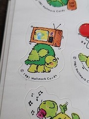 Vtg Hallmark Smiling Happy Turtle Stickers Rub On Transfers 1981 1982 4 Sheets