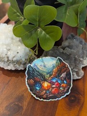 Gemstone Mineral Glitter Sticker | Precious Gems Rock Hound Sticker