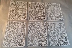 Flower Power Die Cuts * Set of 6 * White Cardstock * Cool Retro Design!