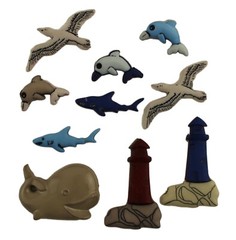Buttons Galore and More NAUTICAL Collection of Novelty 3D Embellishments Buttons