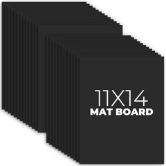 25 PCS 11×14 Inch Black Uncut Mat Boards Backing Matte For Print Photo Craft