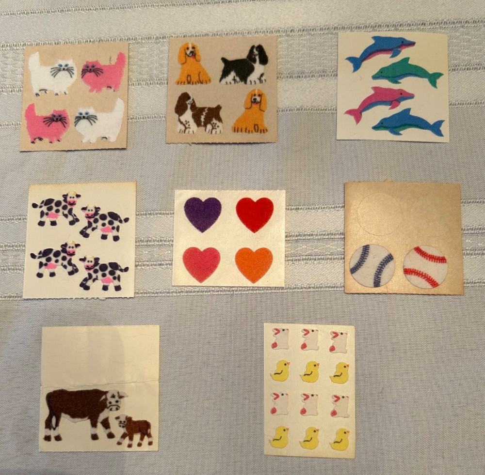 Vintage Rare Fuzzy Stickers from Sandylion and Hambly