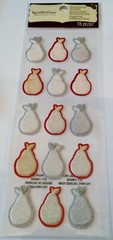 Recollections Christmas Puffy Pear Glitter Stickers, 15 pcs