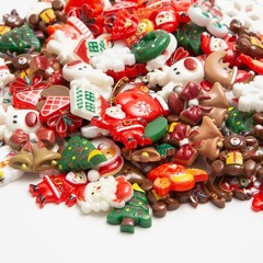 Luyoaozy 100Pcs Christmas Resin Charms for Craft 4 x 6 x 0.6 inches, colorful