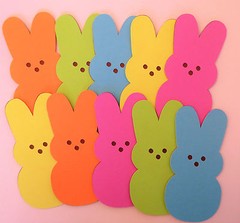 Easter Bunny Peep Peeps Paper Die Cut Embellishments 10pc scrapbooking