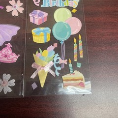 RECOLLECTIONS STICKERS HAPPY BIRTHDAY ,BALLERINA,fun In Sun Lot Of 4