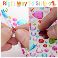 11 Sheet Gem Stickers, 2317Pcs Gem Stickers for Crafts, Self-Adhesive Rhinestone