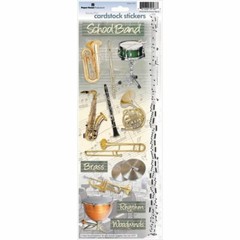 Paper House Productions Sticky Pix SCHOOL BAND Cardstock Stickers – 15 pcs