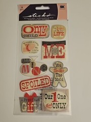 RARE Sticko Only Child Baby Kid Mom Dad Parents Family Scrapbooking Stickers