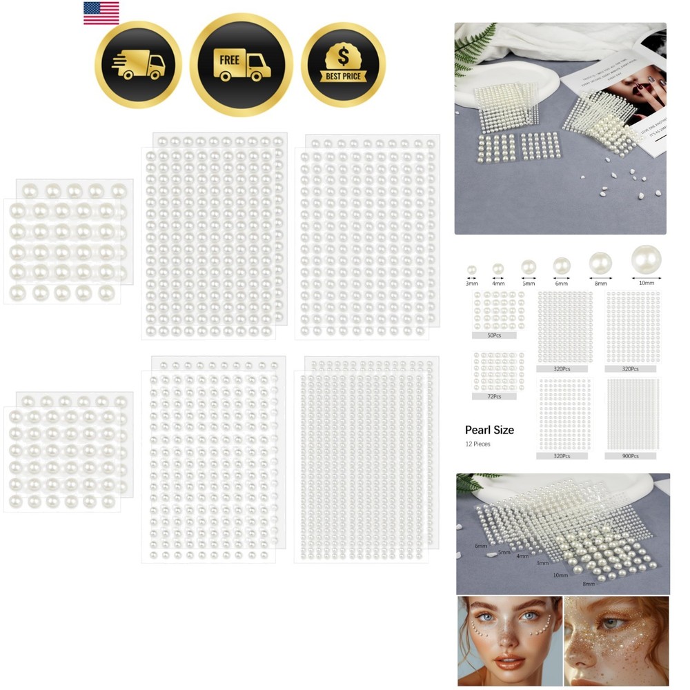 1982 Pcs Self-Adhesive Pearl Stickers, Multiple Sizes, Decorative Pearl Gems …
