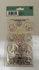 PEACE SIGN Signs Purple Pink Yellow Blue Green Black Glitter Jolee’s stickers