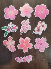 STICKERS x 10 Flowers Pink Cherry Blossom Orchid Tree Sticker CHE5