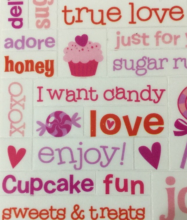 LOVE CLEAR MYLAR Stickers(3.5″x 11″) Valentine’s Day•Sweetie•Sugar•Crush •Hugs••