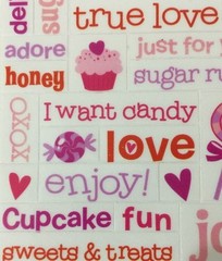LOVE CLEAR MYLAR Stickers(3.5″x 11″) Valentine’s Day•Sweetie•Sugar•Crush •Hugs••