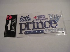 Scrapbooking Crafts Stickers Sandylion Little Prince Charming Blue Crown Hearts