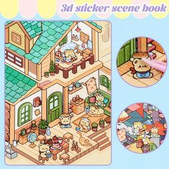 20 Sets DIY 3D Sticker Scene Collection – Cute Cartoon House Stickers