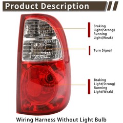 Tail Light Assembly Compatible With 2005-2006 Toyota Tundra Fleetside Regular…