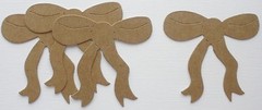 (5) RiBBON – Birthday Christmas Bow Bare Chipboard Die Cuts – 2 1/4″