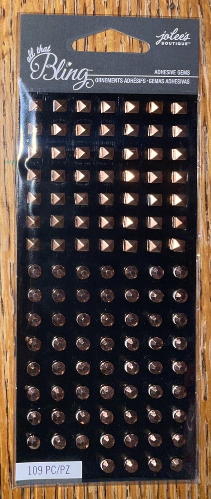 Jolees All That Bling Mini Rose Gold Studs Adhesiv Gem Wedding Scrapbook Sticker