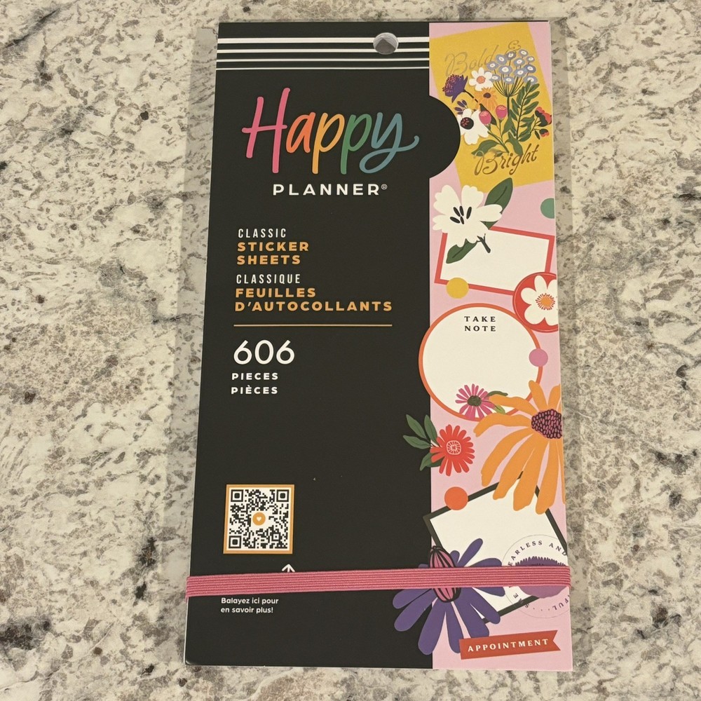 NEW Happy Planner Sticker Book – Brilliant Blooms 606 Pieces 🌹🌺🌷🌸🌼🌻🪻🌿