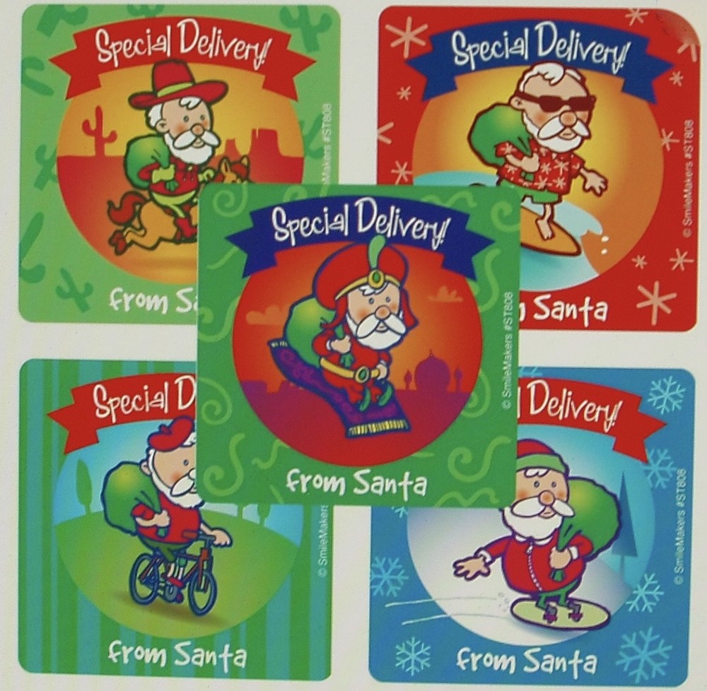 10 Special Delivery from Santa Christmas/Holiday 2.5”x 2.5″ Party Favor Stickers