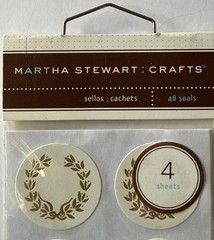 GOLD LAUREL WREATH SEAL Stickers (48pc)Martha Stewart •Letters•Mail•Card making•