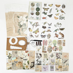 251PCS Vintage Scrapbook Supplies Pack, Scrapbooking Paper and Stickers Ephemera