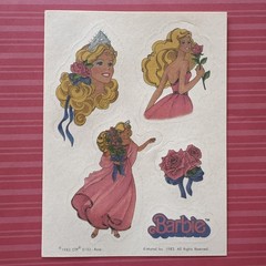 Vintage 80s CTP 1983 Scratch & Sniff Matte Rose Barbie Sticker Sheet Roses Scent