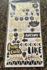 American Crafts MISCELLANEA Amy Tangerine Shine Obn Chipboard Gold Black White