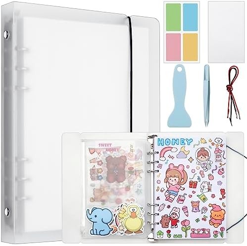 Reusable Sticker Album with 100 Sheets, Collecting Book with Pockets, A5