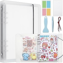 Reusable Sticker Album with 100 Sheets, Collecting Book with Pockets, A5