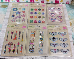 Stickers. 6 packs 3-D pop up stickers. stars, arrows, pigs, rabbits, koala bears