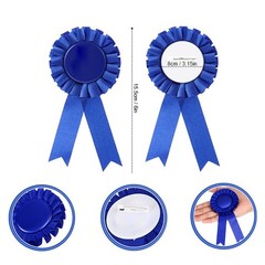 UUYYEO 3 Pcs Blank Rosette Award Ribbons Blue Red and White Prize Ribbons Mak…