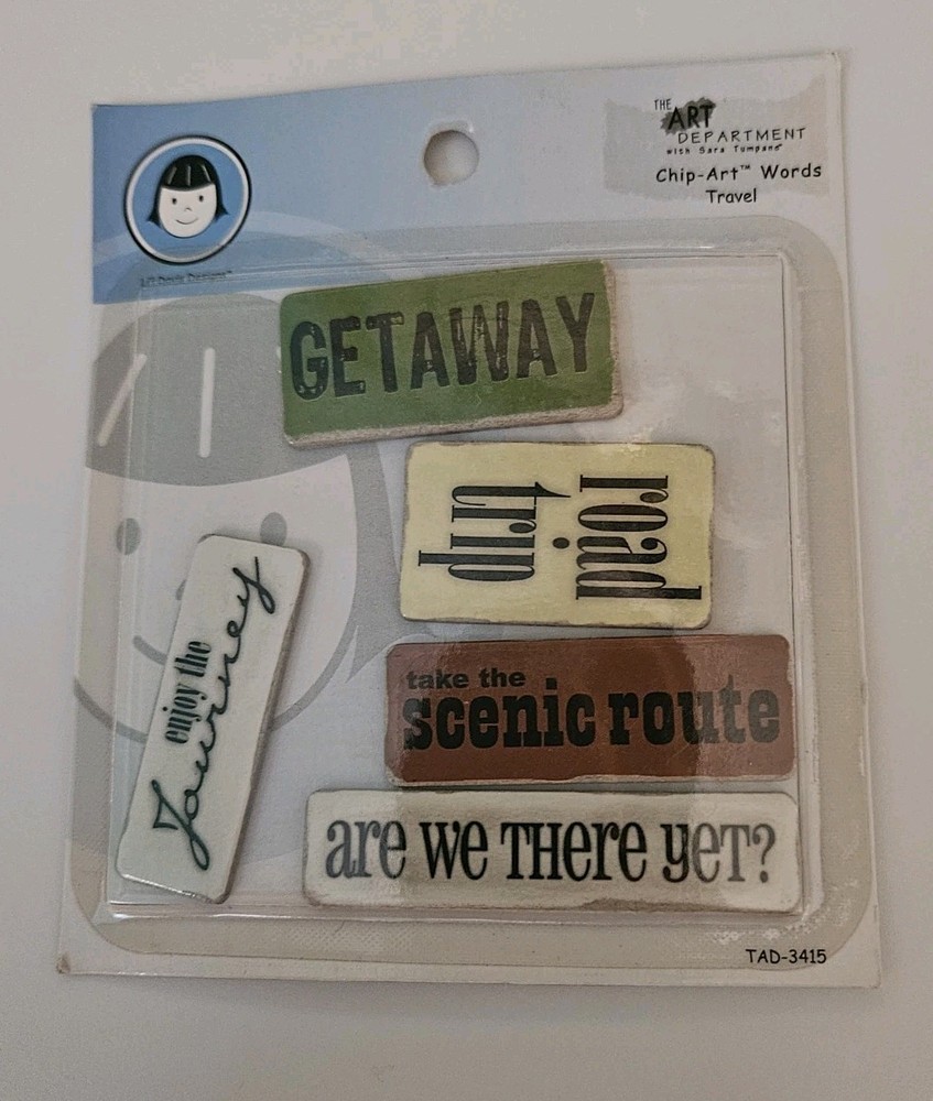 RARE NIP LI’L DAVIS DESIGNS EMBELLISHMENT SCRAPBOOKING TRAVEL VACATION CHIP ART
