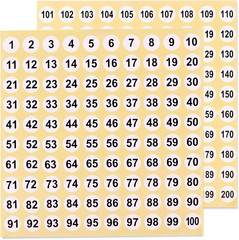 50 Sheets 1-200 Number Stickers 0.4 Inch Small Number Stickers 25 Sets Self-A…